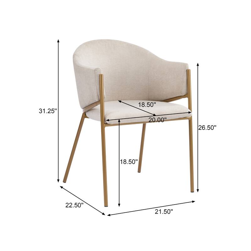 Christopher Knight Home - Victoria Velvet Upholstered Dining Chair Set with Gold Metal Frame