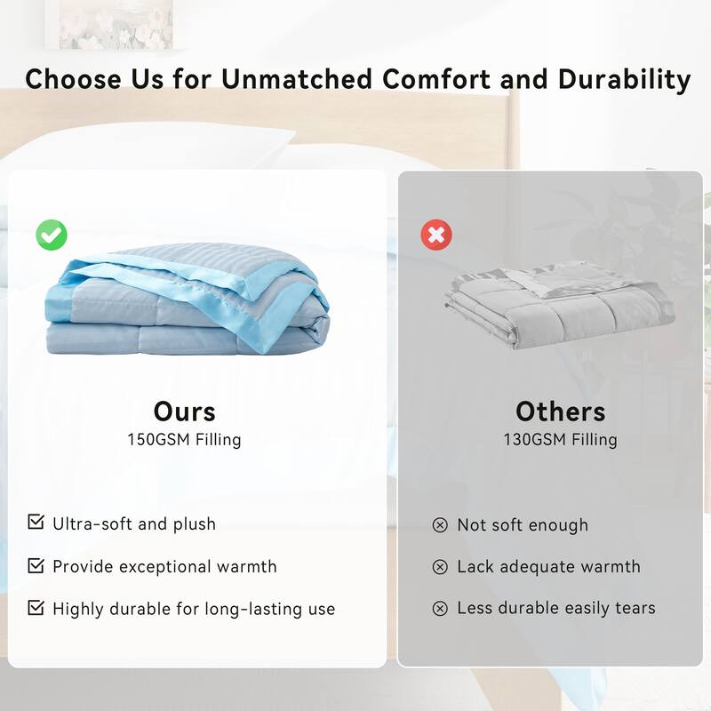 Hotel Quality Luxury Lightweight Jacquard Soft Bed Blanket with Satin Trim, Cozy and Warm