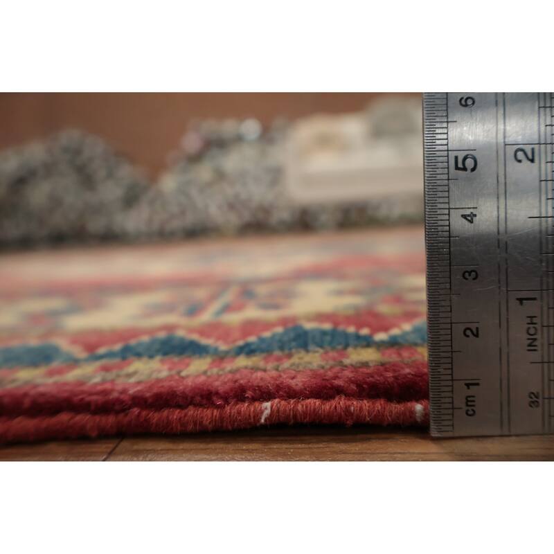 Hand Knotted Oriental 100% Wool Carpet Traditional Geometric Beige & Ivories Kazak Area Rug - 5' 4'' X 3' 7''