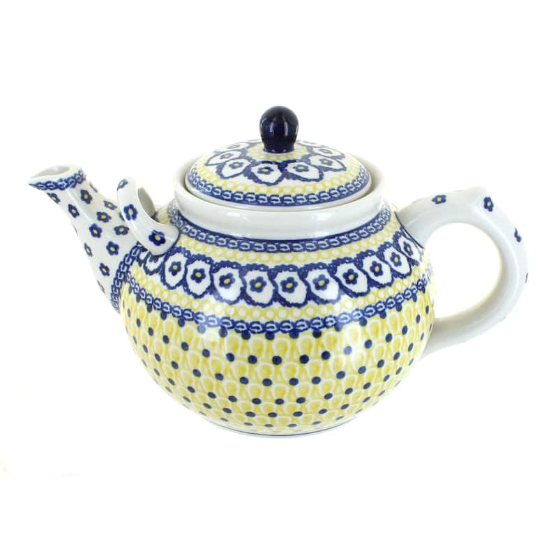 Blue Rose Polish Pottery 444 Ceramika Artystyczna Large Teapot - Saffron