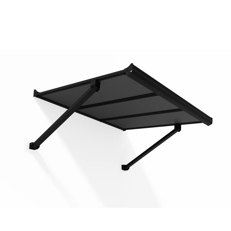 Canopia Augustine 3 ft. Black/Gray Door and Window Awning