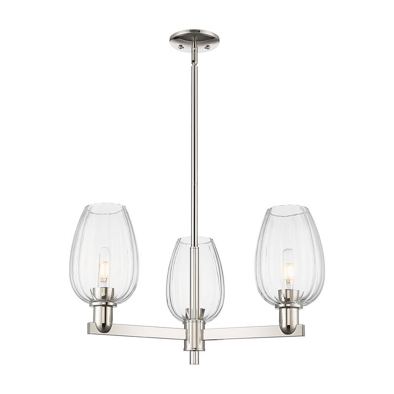 Innovations Lighting Downtown Urban - Preston - 3 Light 18" Flute Shade Stem Hung Chandelier
