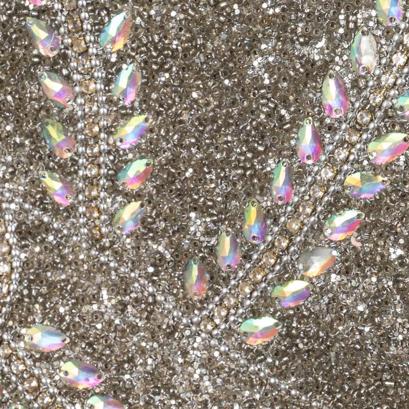 Metal Glass Wind Chime Mosaic Dove Metallic Finish - 36" Silver - 10" x 1" x 36"