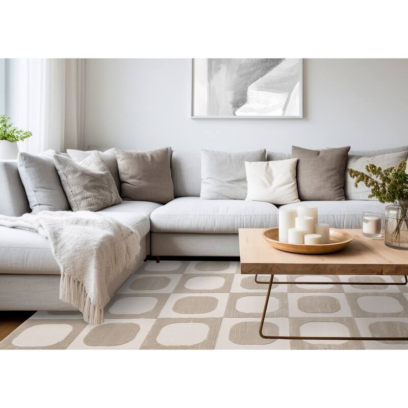 Leonardo Beige Off-White Vintage Patterned Area Rug