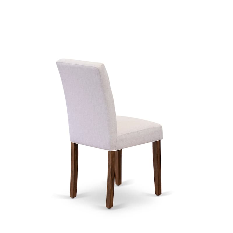 East West Furniture Dining Set Contains a Round Kitchen Table and Chairs, Antique Walnut (Pieces Options)