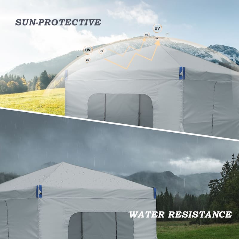 Aoodor 10x10 FT Pop-Up Canopy Tent with Roller Bag and Curtain