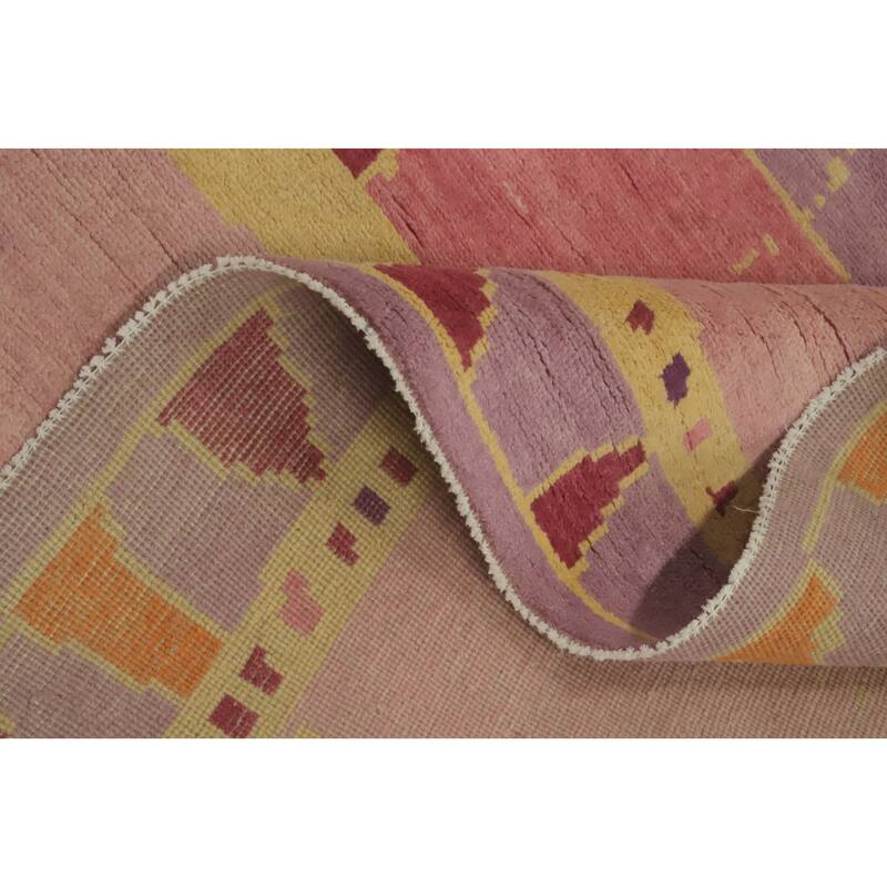 Geometric Gabbeh Vegetable Dye Area Rug Handmade Wool Carpet - 12' 9'' X 9' 0''