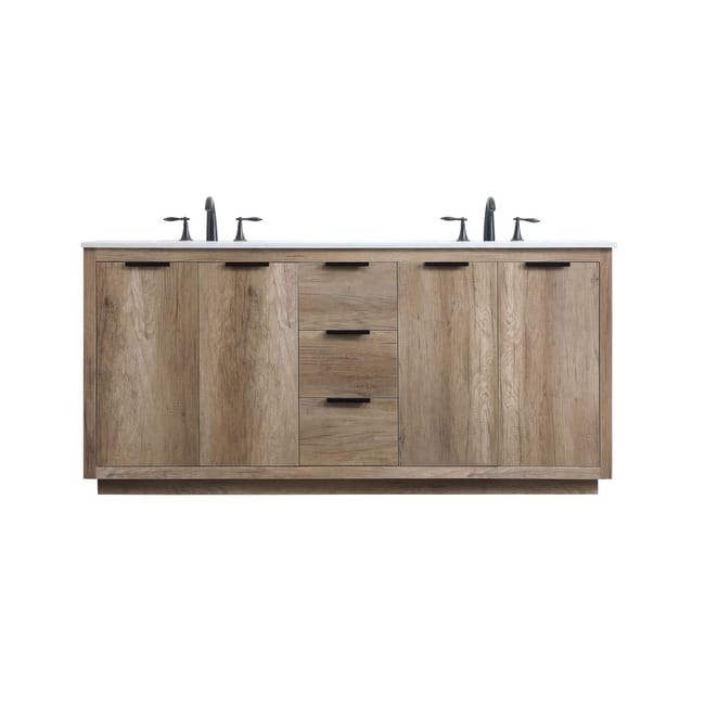 Elegant Lighting VF19472D Blake 72" Free Standing Double Basin Vanity - Natural Oak - Oak Finish