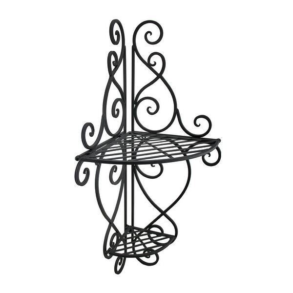 Shop 2 Tier Scrolling Metal Decorative Corner Wall Shelf 27 X 14
