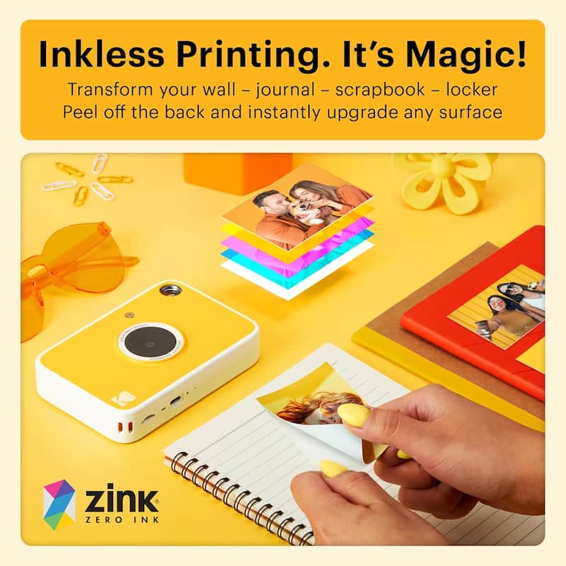 KODAK Printomatic+ Instant Camera Gift Bundle w/Case, Zink Paper & More