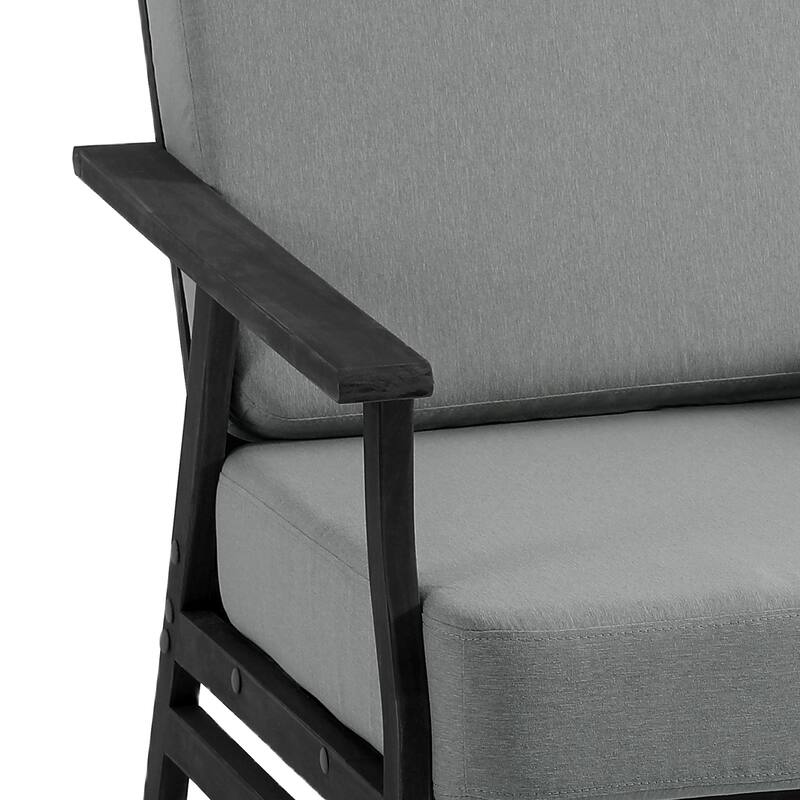 3-Piece Teak Outdoor Conversation Set with Cushions and Side Table