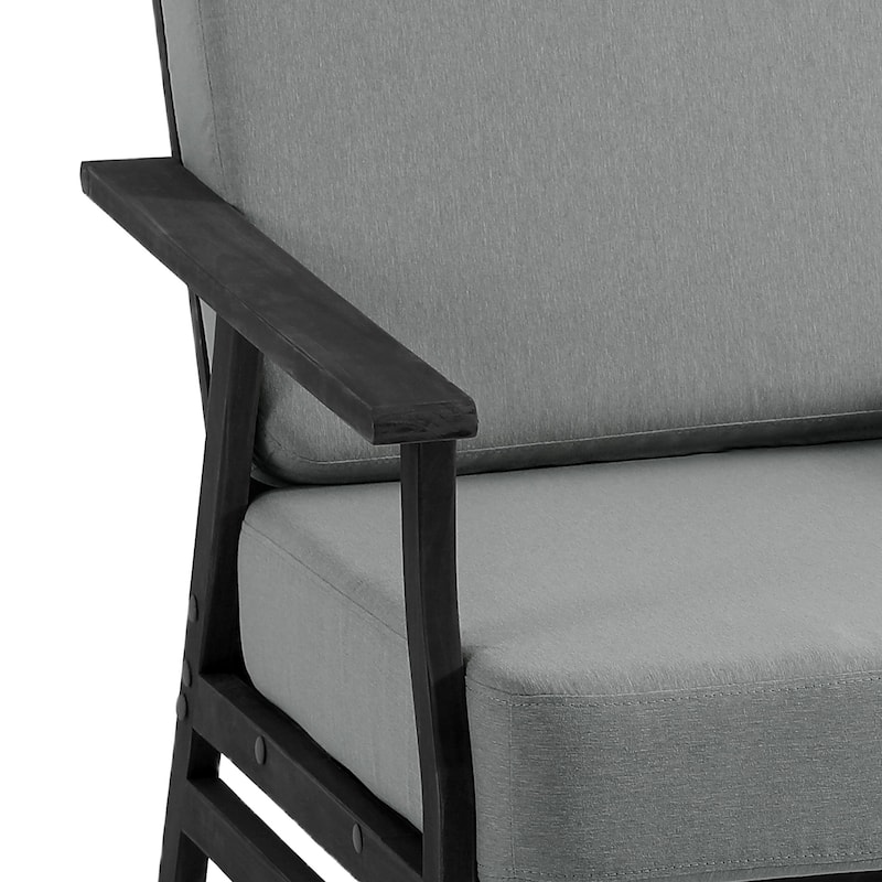 Outdoor 2 Set Teak Wood Club Chairs Set with Cushion