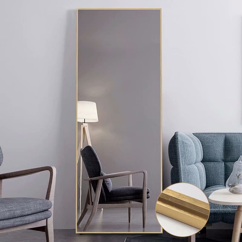 Dovelina Modern Full Length Floor Mirror - Freestanding Vanity Mirror for Bathroom or Living Space
