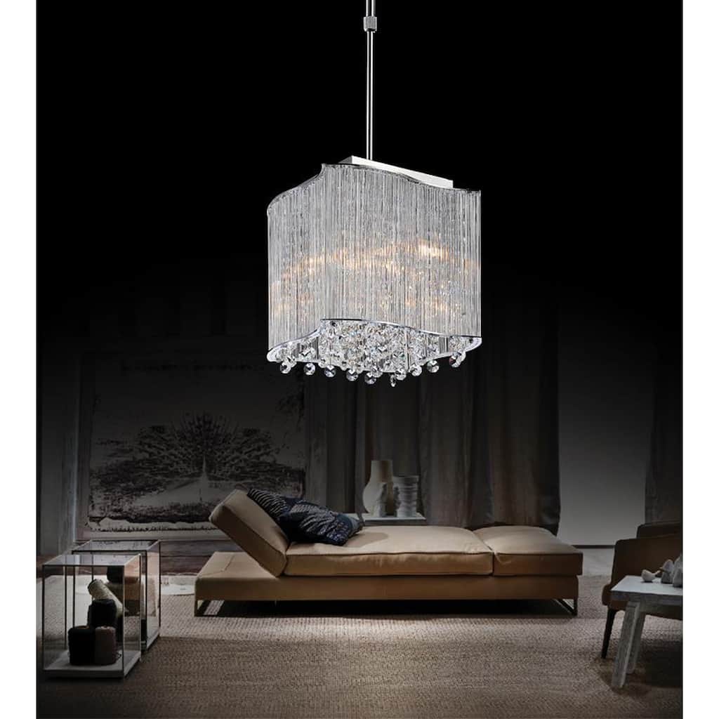 Elsa 3 Light 10in Chrome Drum Shade Mini Pendant