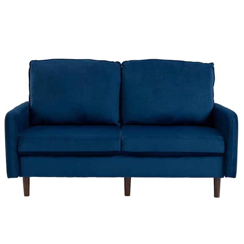 Velvet Loveseat Sofa With Wood Legs