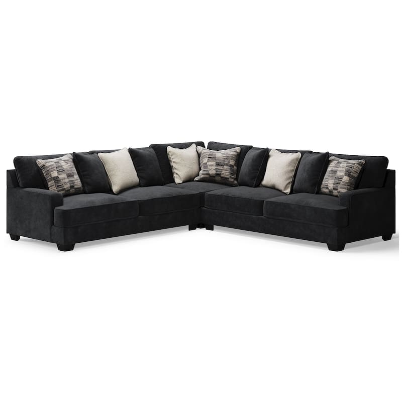 Signature Design by Ashley Lavernett Charcoal 3-Piece Sectional - 131"W x 131"D x 40"H