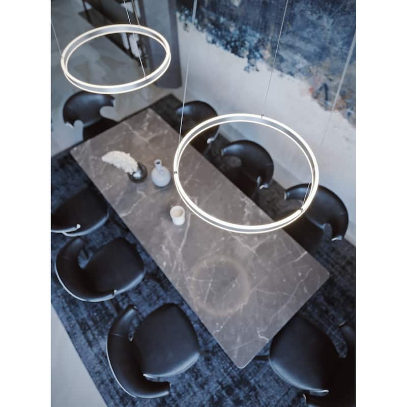 Glo 36" LED Pendant Light - 3000K - 35.57"Dia x 1.42"H - Satin Nickel