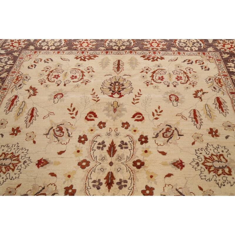 Floral Peshawar Oriental Area Rug Handmade Traditional Wool Carpet - 8'2" x 9'10"