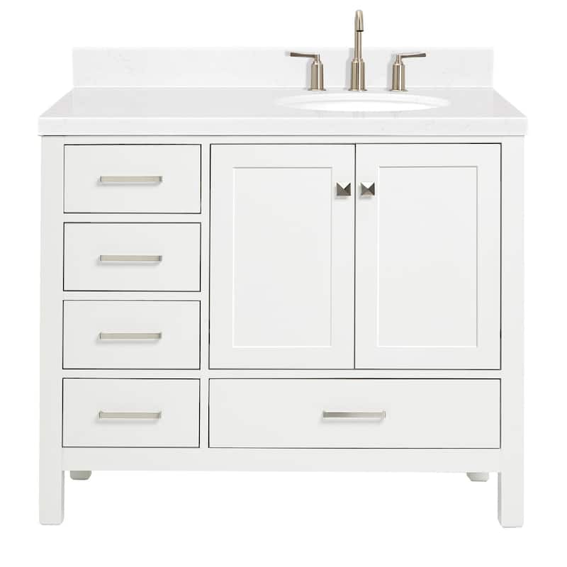 Ariel A042SRCQOVO Cambridge 42" Free Standing Single Basin Vanity Set - White