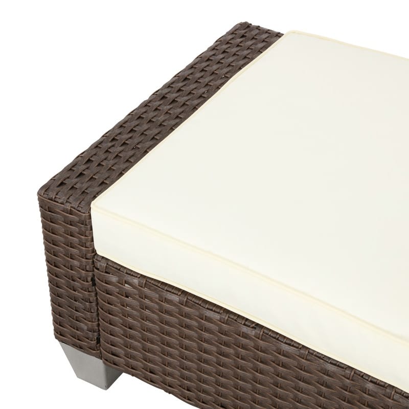 Patio Festival Outdoor Wicker Ottoman with Cushion