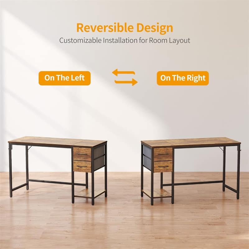 Computer Home Office Desk with 2 Drawers