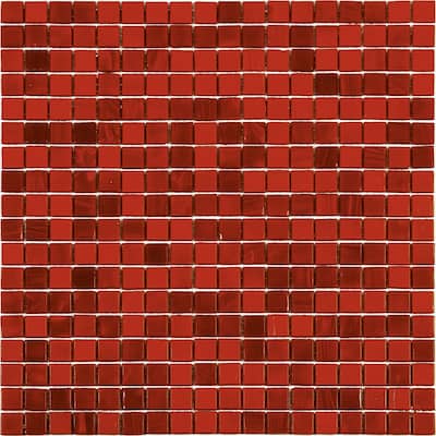 Apollo tile 12" x 12" Skosh Glossy Rose Red Glass Tile (18.69 sq ft/case) - 20 Pack