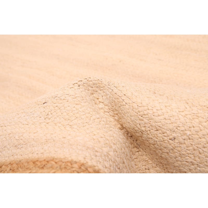 ECARPETGALLERY Flat-Weave Palas Denizli Ivory, Tan Jute Rug - 4'0 x 6'0