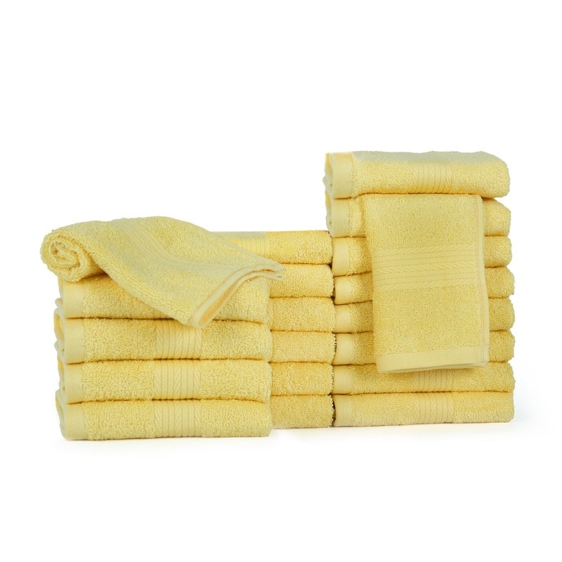Pure Cotton 600GSM Face Cloths 12X12 Inch by Ample Decor - 20 Pcs