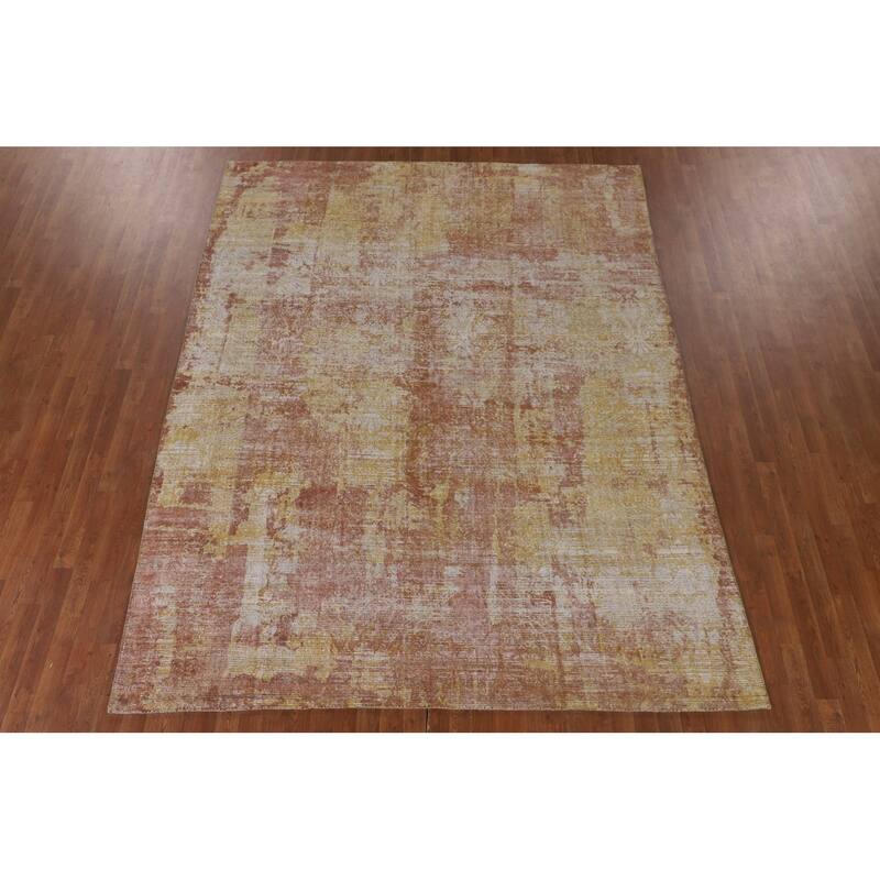All-Over Abstract Oriental Area Rug Handmade Wool Carpet - 7'10" x 10'0"