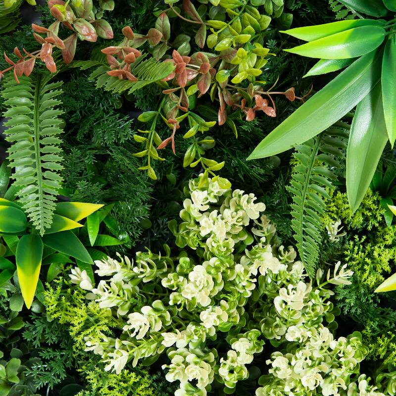 Queensland Rainforest Artificial Round Framed Living Wall Panel - 20"