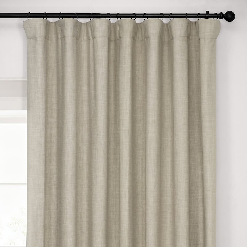 Exclusive Fabrics Extra Wide Performance Linen Blackout Curtains (1 Panel) Thermal Insulated Window Curtains