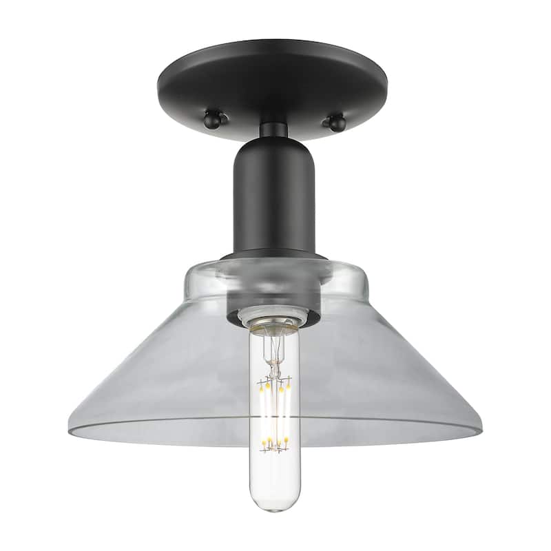 Innovations Lighting Endless Possibilities Arcadia - Orwell - 1 Light 8" Semi-Flush Mount - Clear/Matte Black