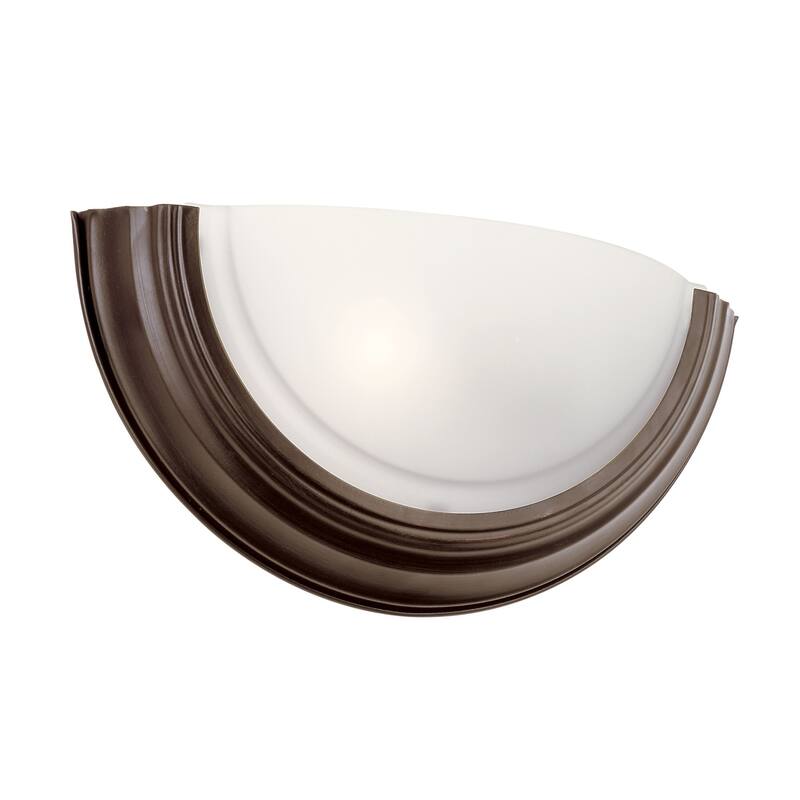 Trans Globe Lighting 1 Light Half Moon Wall Sconce with Frosted Shade