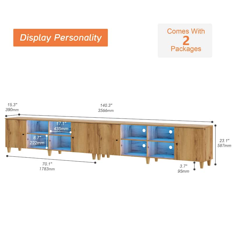 WAMPAT TV Stand for 75 Inches TVs, Modern Media Console