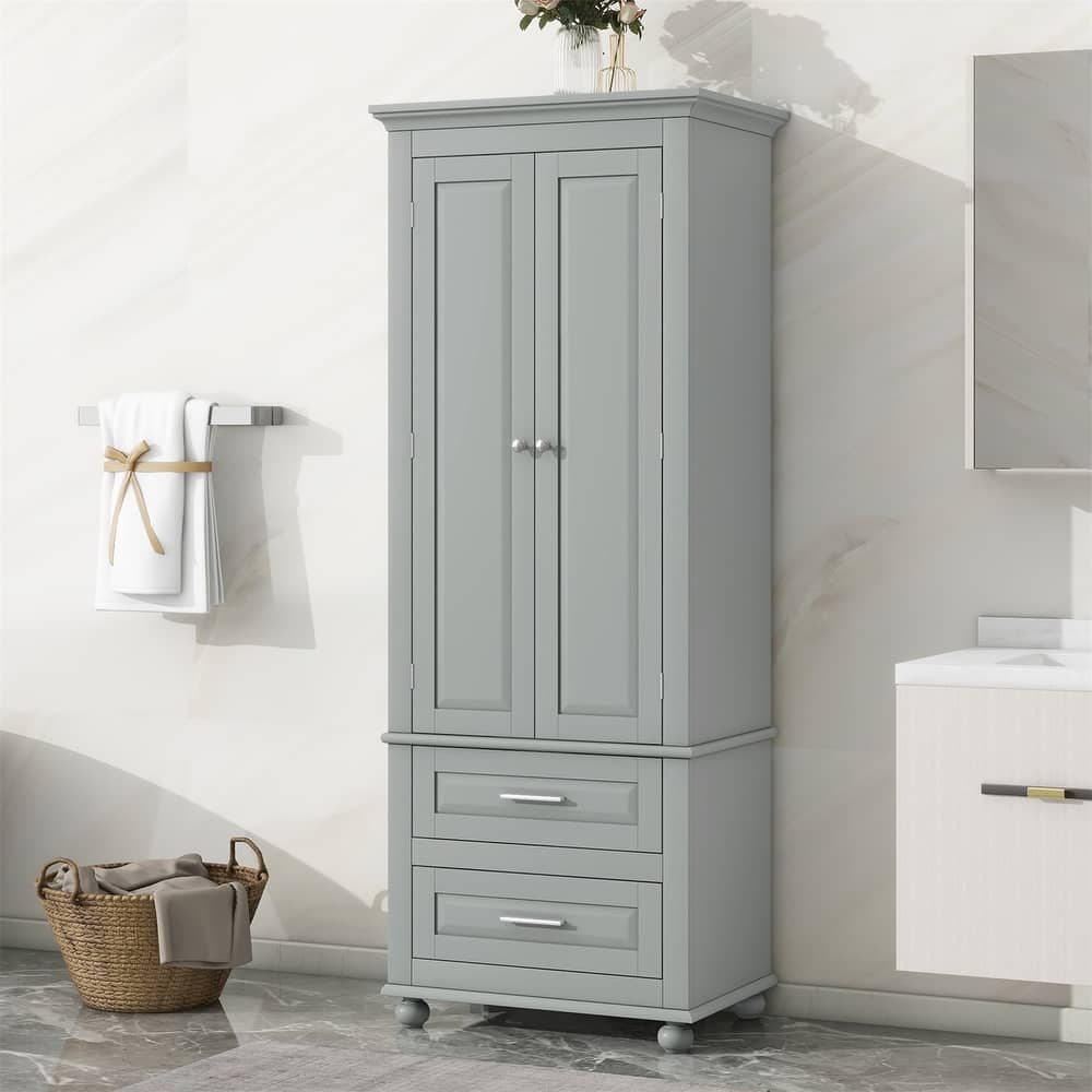 Merax Tall Storage Cabinet with Two Drawers