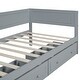 preview thumbnail 23 of 28, Beige Twin Wood Daybed with 2 Drawers, Guardrail, Vintage Style, No Box Spring