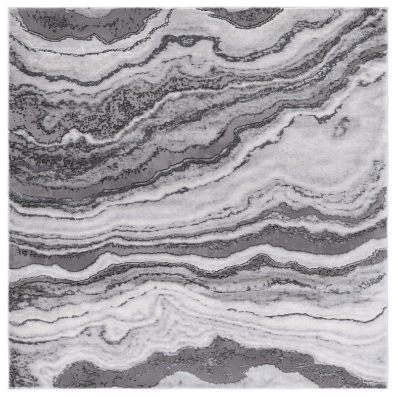 SAFAVIEH Craft Frantzeska Modern & Contemporary Rug - 6'7" Square - Grey/Dark Grey