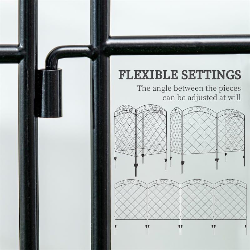 Garden Rust-Resistant 4 Pack Steel Fence Panels