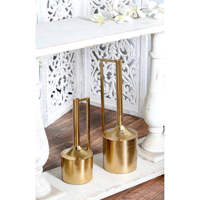 Iron Glam Vase (Set of 2) - Gold - Trumpet Shape Large - S/2 16", 22"H