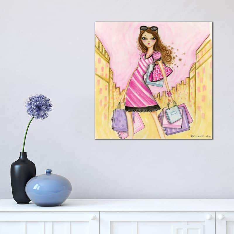 iCanvas "Spring Into Shopping Shopaholic" by Bella Pilar Canvas Print - 18x18x1.5