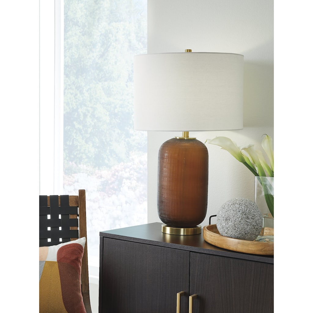 Signature Design by Ashley Farberman Brown Table Lamp - 15.88" W x 15.88" D x 26.75" H