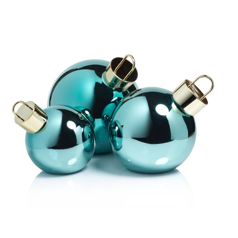 LED Oversized 7.75" Blue Glass Ball Ornament - 7.75