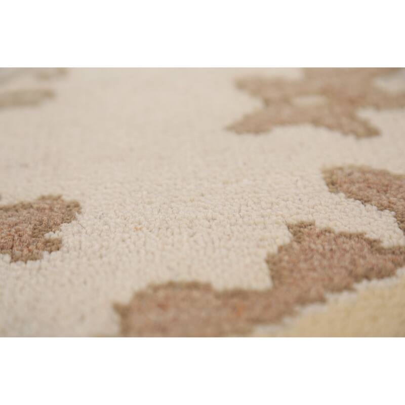 Earth Tone Oushak Indian Area Rug Hand-Knotted Wool Carpet - 8'0"x 10'2"