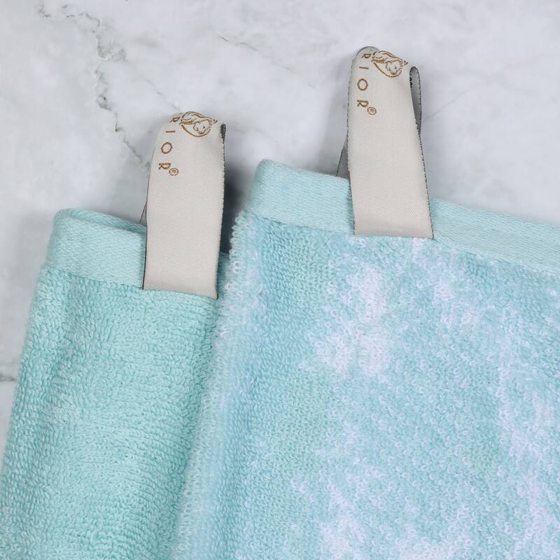 Superior Marble Solid Cotton Jacquard Border Bath Towels (Set of 4)