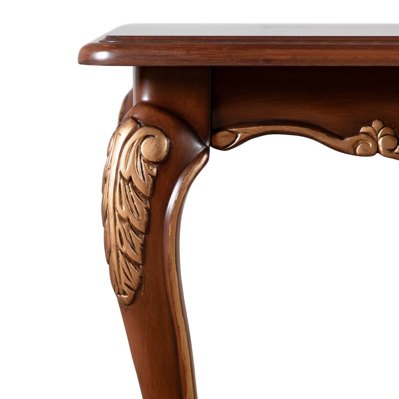 Furniture of America Mirabella Traditional Cherry Solid Wood Coffee Table with Carved Legs