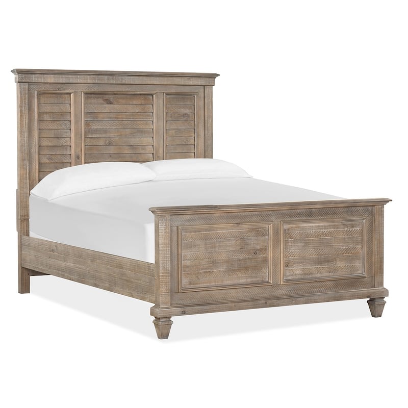 Magnussen Home Lancaster Dovetail Grey Shutter Panel Bed - Queen
