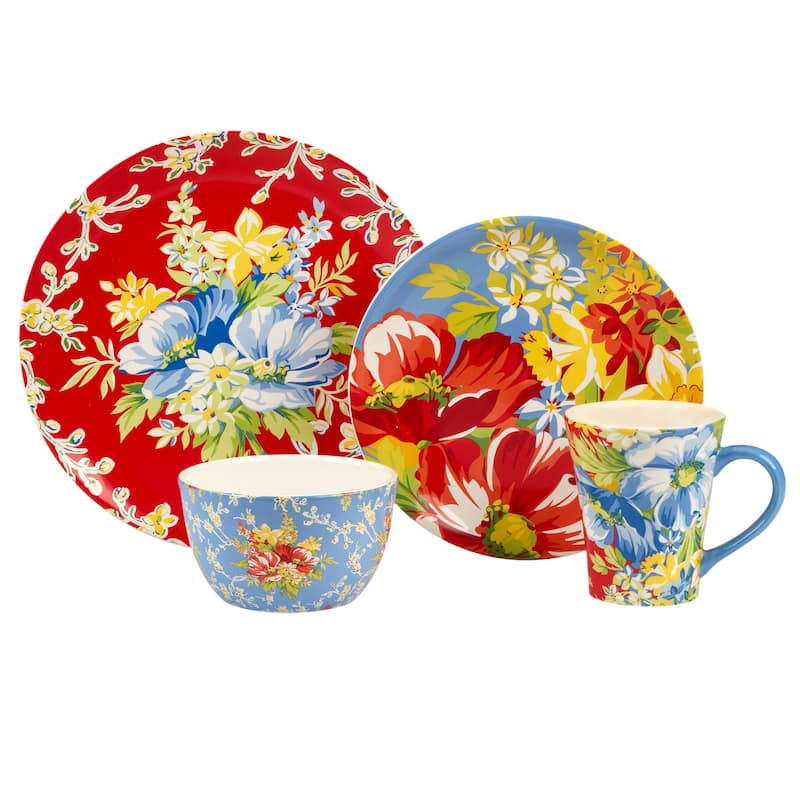 Certified International Blossom 16-piece Dinnerware Set, Service for 4