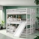 preview thumbnail 1 of 31, Full-Over-Full-Over-Full Triple Bunk Bed with Ladder and Slide White