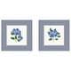 preview thumbnail 1 of 8, Blue Hydrangea Gingham Faux Mat 2 Piece Framed Wall Art Print Set by Gingiber Svelte White - 2 Piece Set 19x19