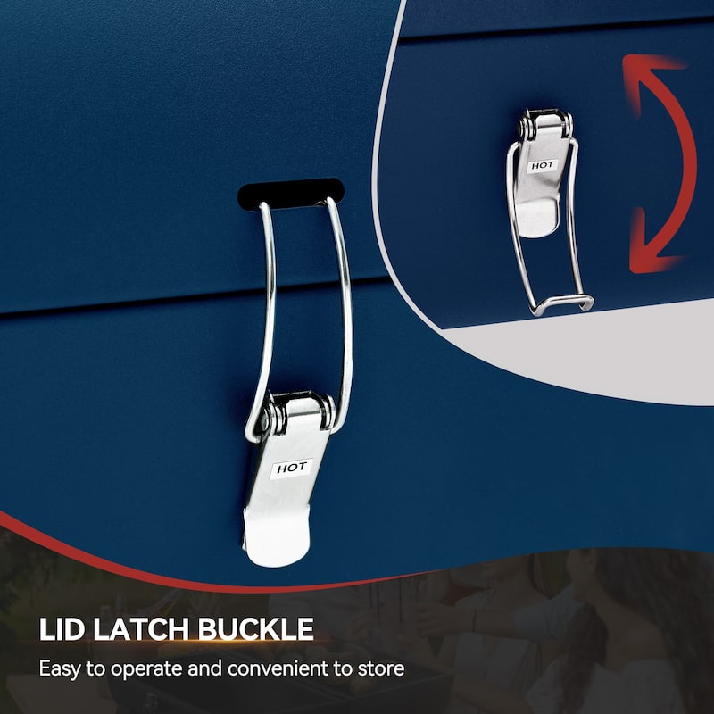 Royal Gourmet CC1015B Portable Charcoal Grill with Four Air Vents - Blue